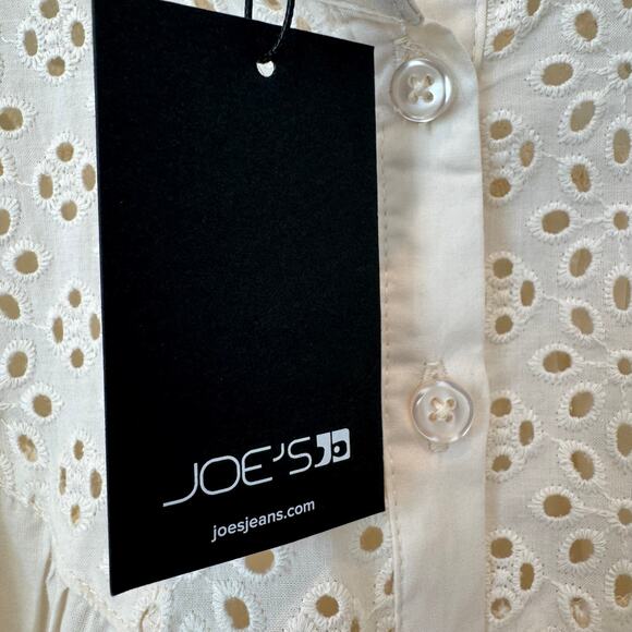 Joe's Jeans Embroidered Eyelet Long Sleeve Cotton Button Up Blouse NEW - Picture 12 of 14